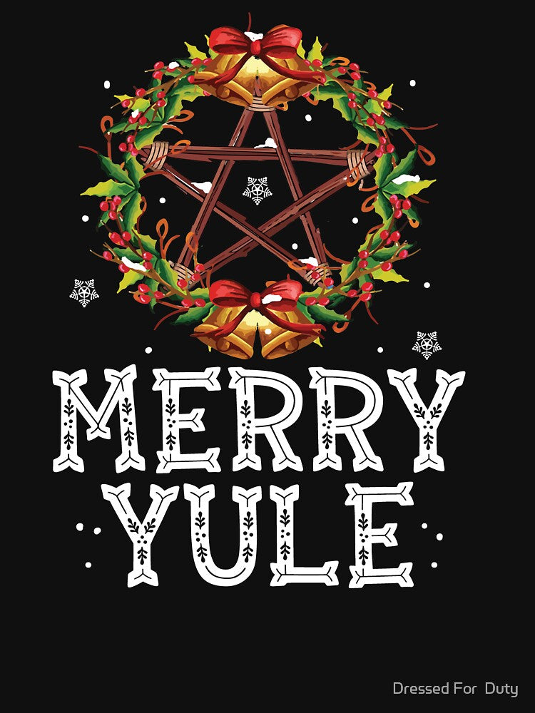 Merry Yule Winter Solstice Holly Pentagram Gift by Dressed For  Duty