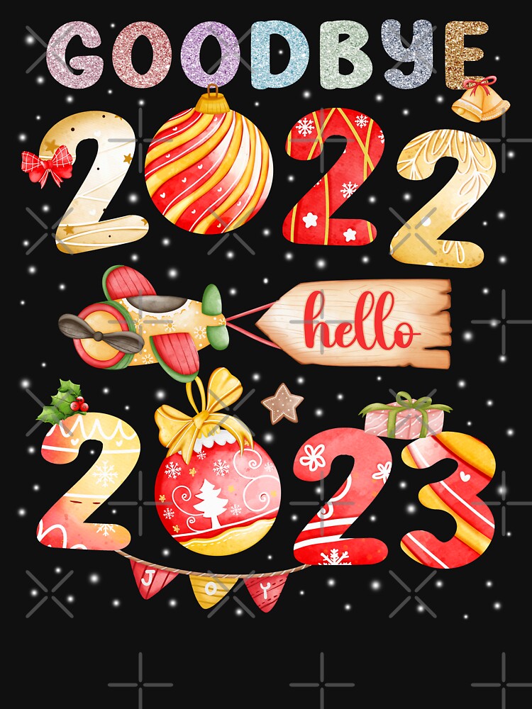 Goodbye 2022 Hello 2023 Christmas Theme New Years Eve by Mini Pandas