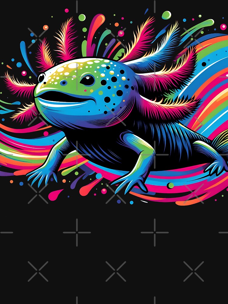 Axolotl Pop Art Axolotl Paint Splashes Cute Axolotl Colorful by MTRBSK11