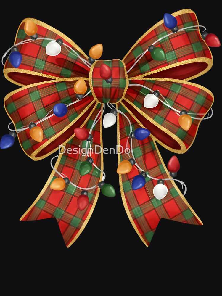 Coquette Christmas Bow, Checkered Lights by DesignDenDo ⭐⭐⭐⭐⭐