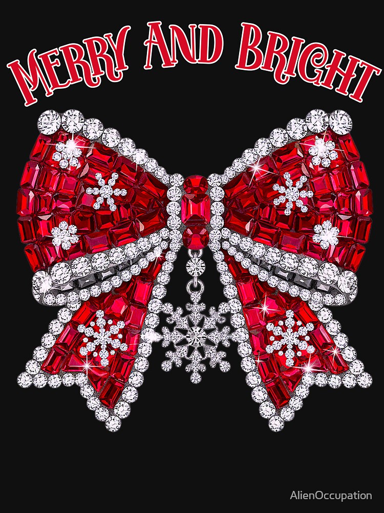 Merry and Bright Red Christmas Bow by AlienOccupation