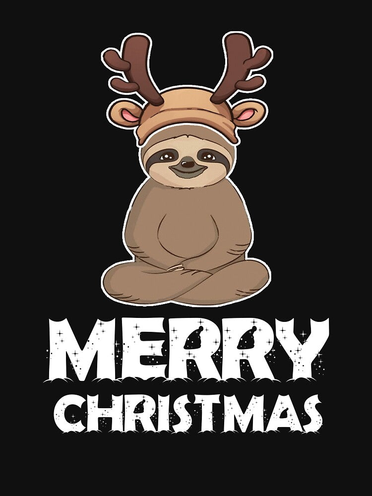Cute Xmas Sloth Reindeer Tshirt by IlissDesign