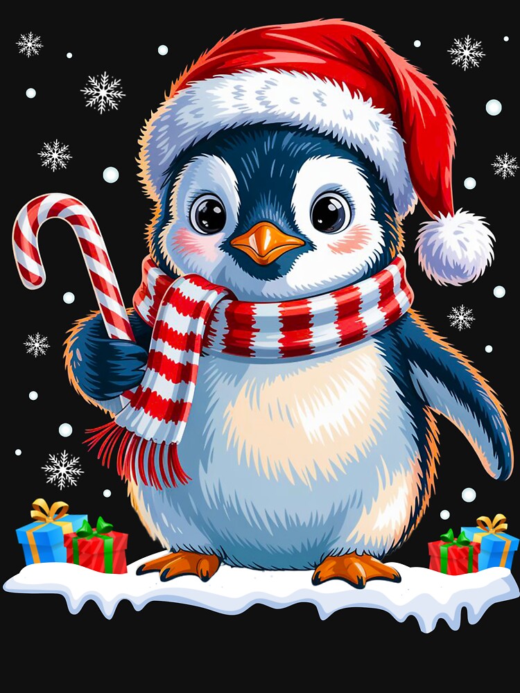 Penguin with Candy Cane by Patchina