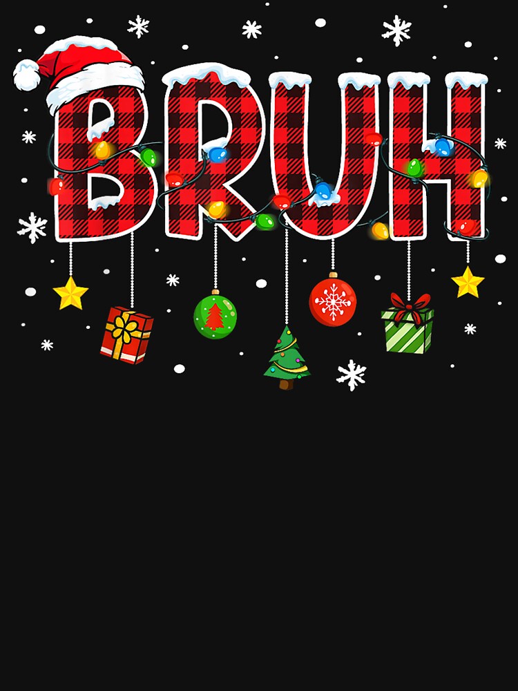 Bruh Funny Christmas Light Teens Boys Kids Xmas Pajamas by laszlosaobere