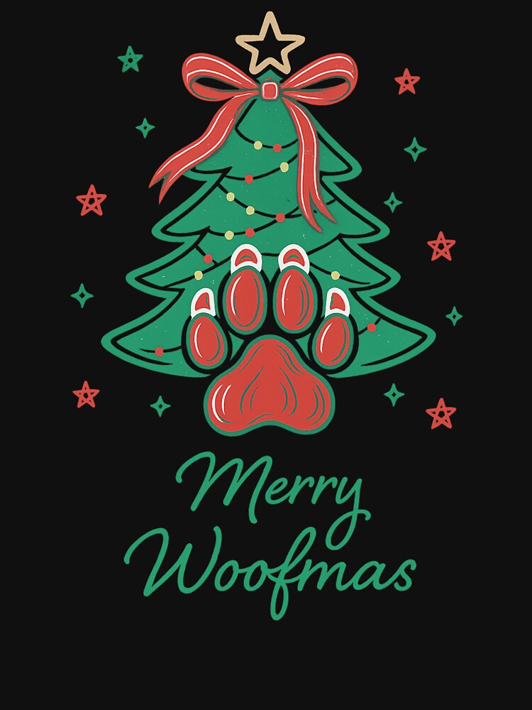 Merry Woofmas Funny Dog Paw Christmas Tree Pun Dog Lover Gift by haitrieuic96