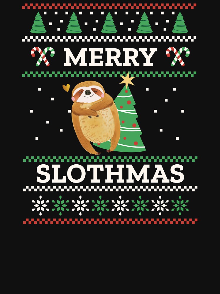 Merry Slothmas Christmas Sloth by DomTeesHaven