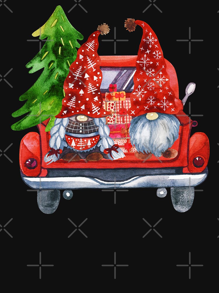 Gnomes Truck Christmas, Cute Design Tree Xmas Gnomes On their way home for Christmas by PrintOfi