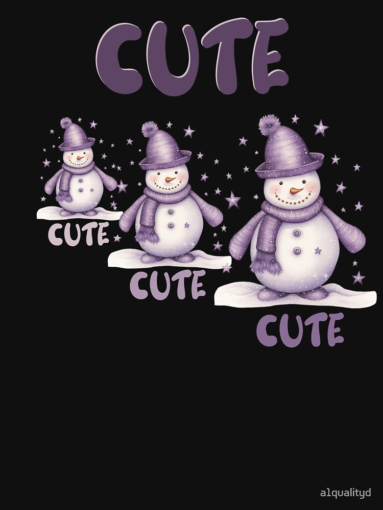 cute snowmen in a pastel purple by a1qualityd