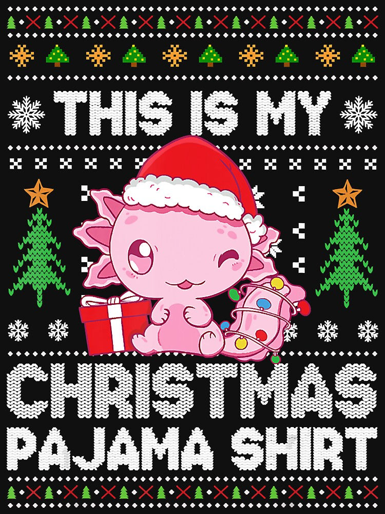 This Is My Christmas Pajama Shirt Funny Axolotl Santa Xmas by JodyBoling
