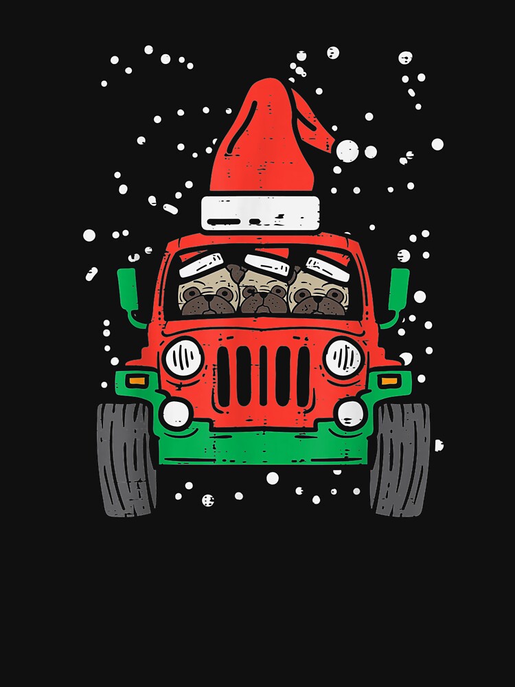Monster Truck Pug Santa Christmas Xmas Pajama Dog by lishakaren