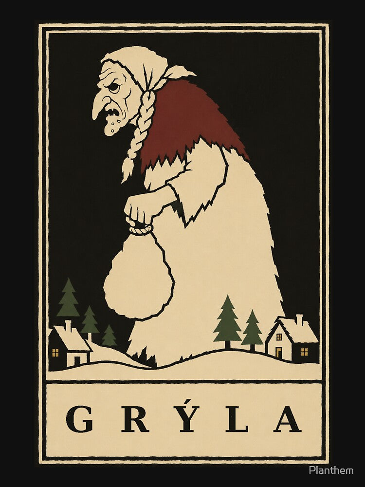 Gryla Icelandic Ogress — Christmas Monsters No. 6 | Gothic Woodcut by Planthem
