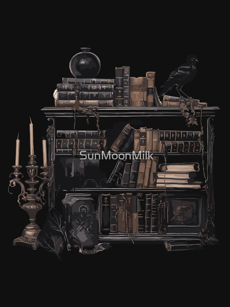 Aesthetic Dark academia bookshelf by SunMoonMilk