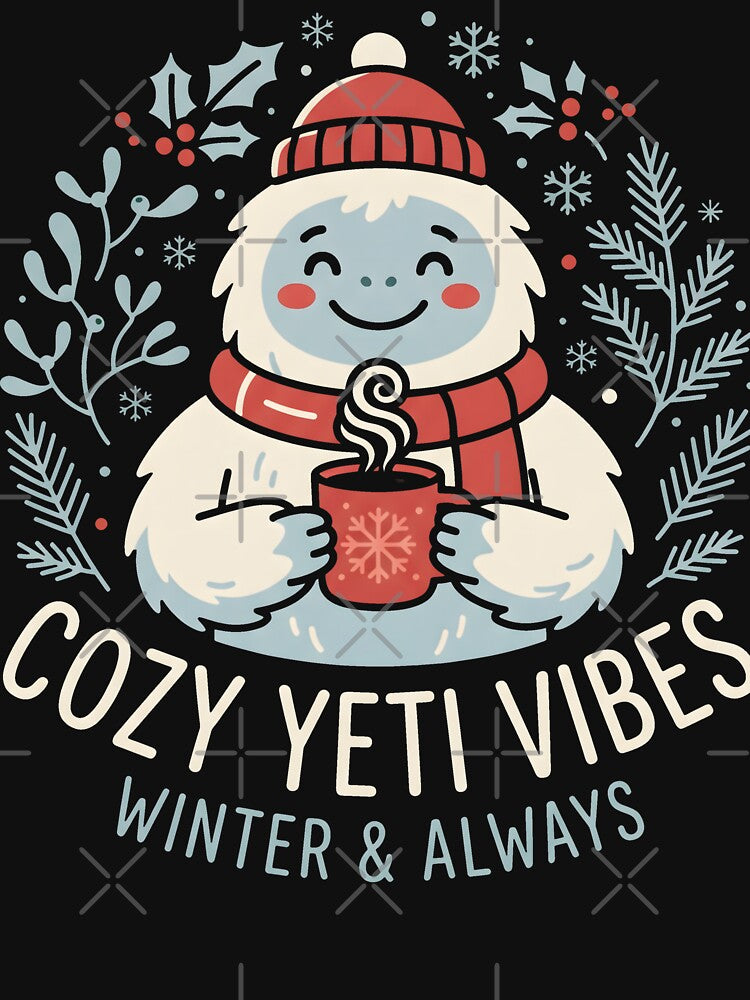 Cute Christmas Yeti Hot Cocoa Mug by MyHappyArtShop