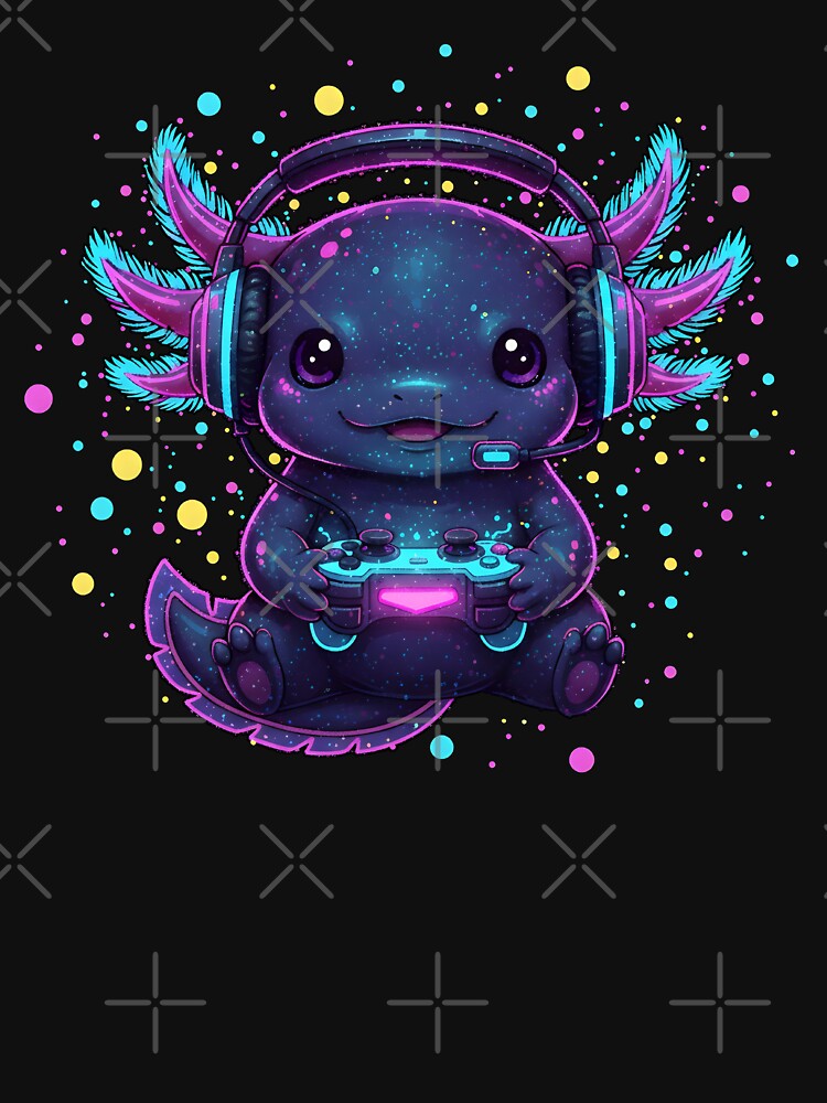 Cute Axolotl Gamer Gaming Video Game Console Dot day by MTRBSK11