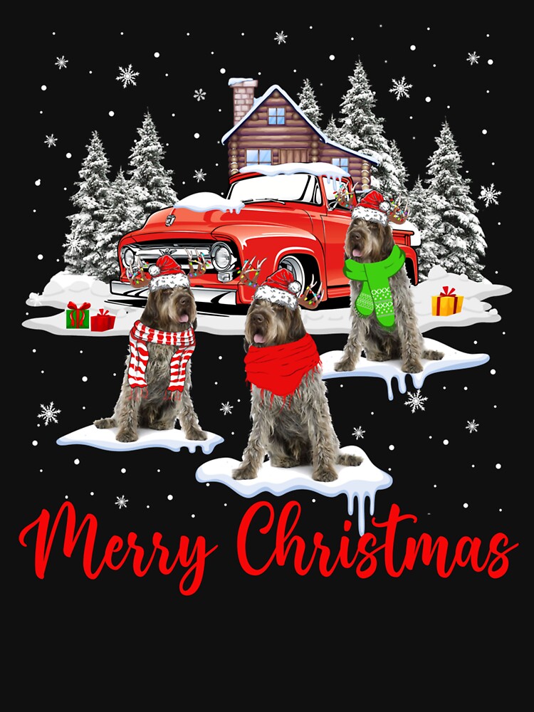 Merry Christmas Santa Wirehaired Pointing Griffon With Truck by vetonisodap