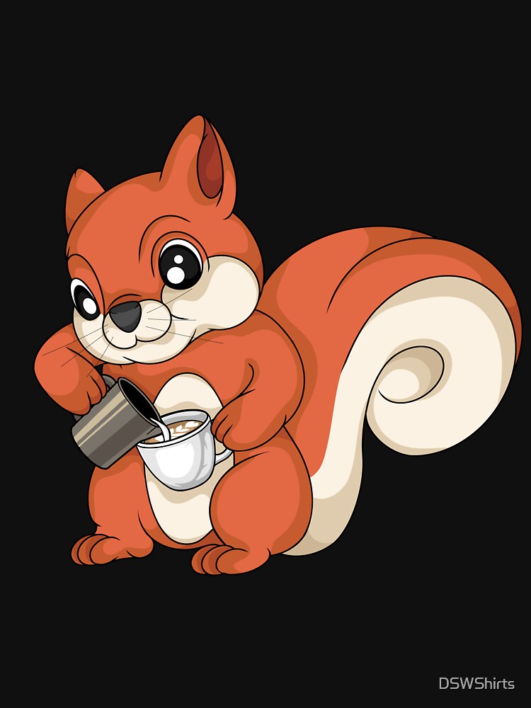 Squirrel Pouring Latte Art Coffee Lover Barista by DSWShirts