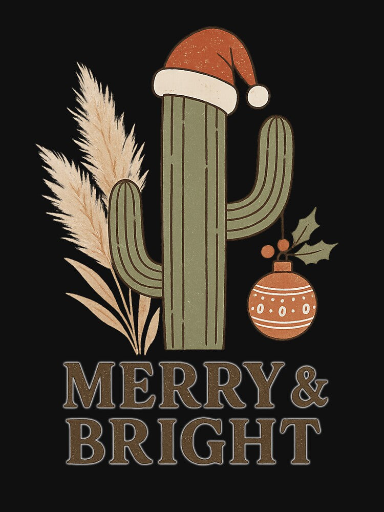Merry & Bright Cactus Christmas – Western Boho Holiday by PunchDrop