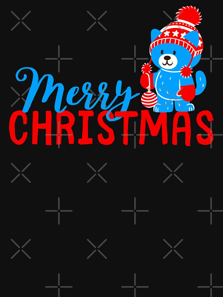 Merry Christmas Cat Wearing Hat by ChelleCreate