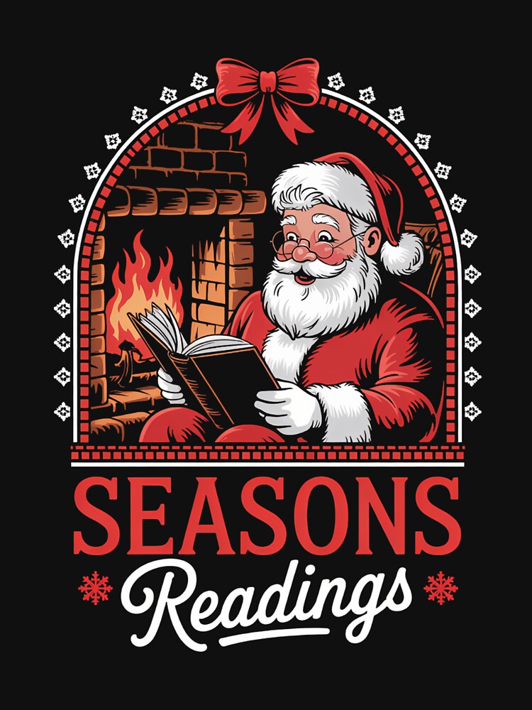 Reading Santa Claus Bookish Christmas Reading Lovers by DoorwayThreads