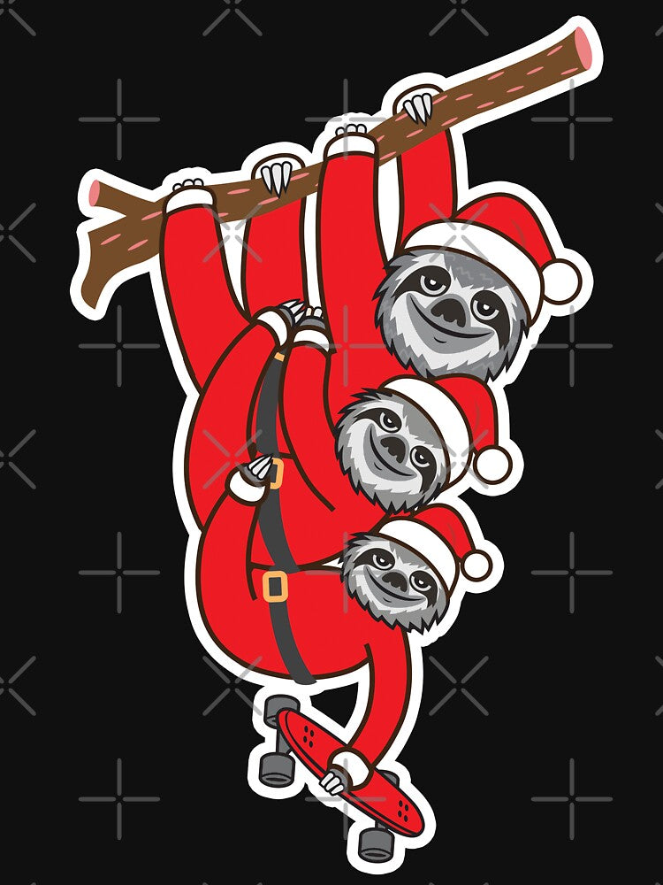 Sloth Santa Skate by plushism