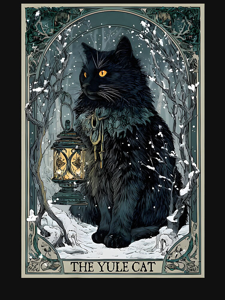 Creepmas Vintage The Yule Cat Tarot Card Dark Christmas by GreggRoss