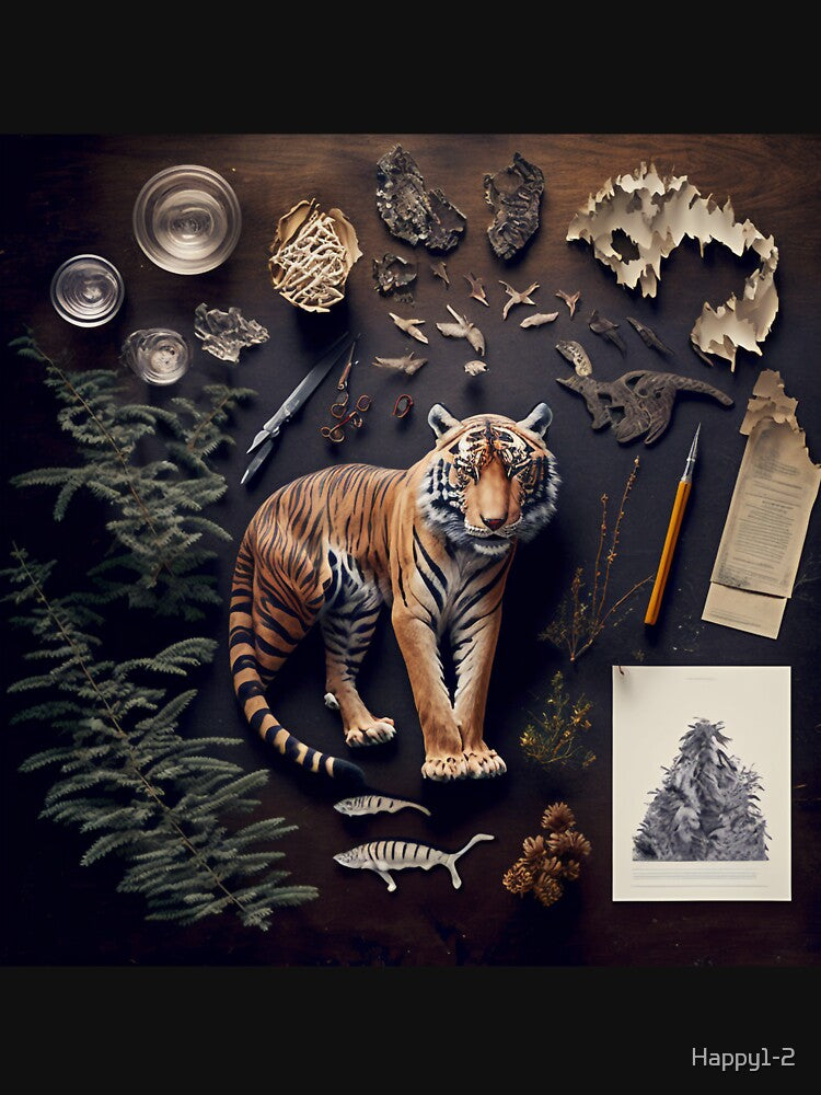 Tiger: Knolling photography, ultra-sharp camera, collectibles by Happy1-2