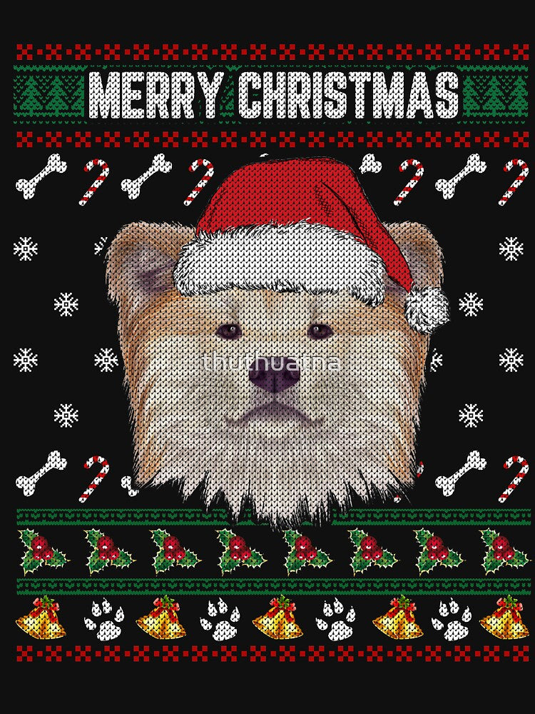 Akita Inu Lovers Ugly Xmas Sweater Merry Christmas T Shirt by thuthuatna