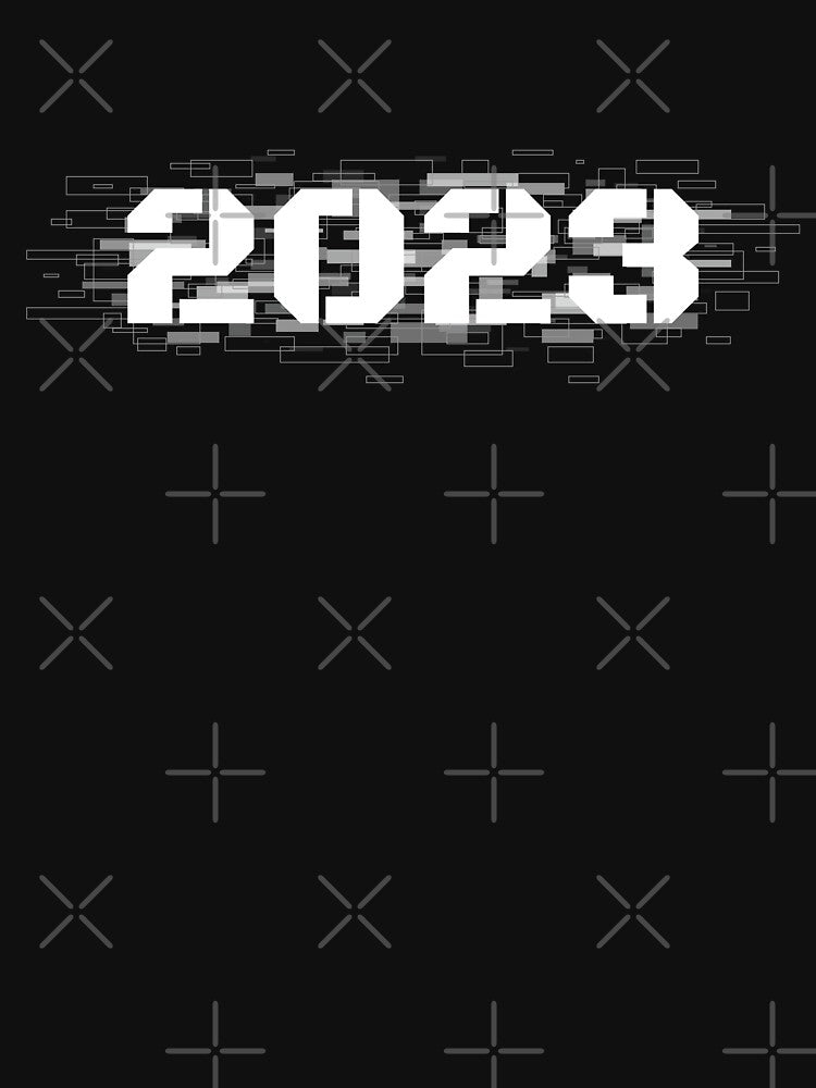 2023 in black and white digital format Can be used for various technology applications Or put together as a family or put together as a group. by P-De-Design