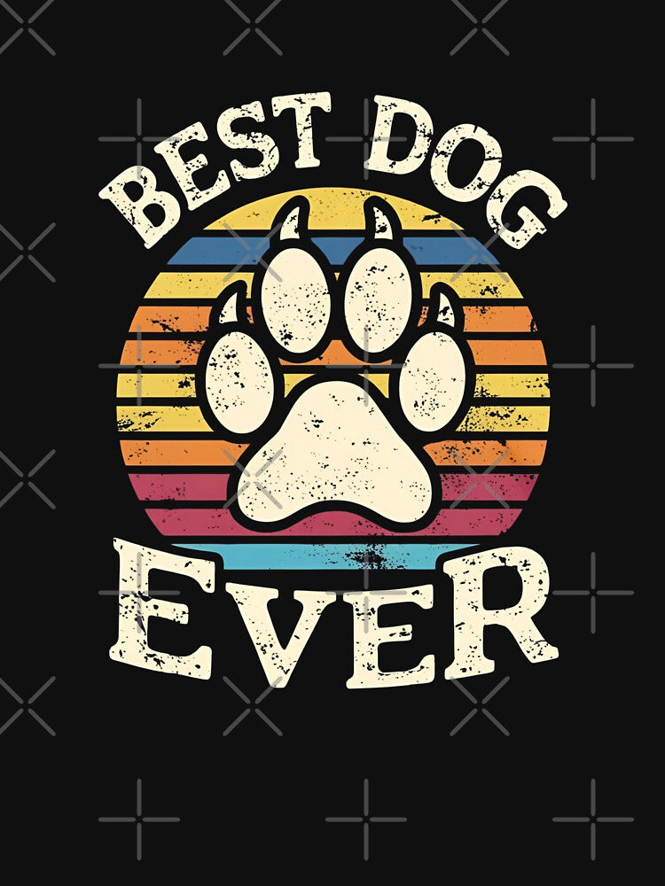 Best Dog Dad Ever Vintage Retro T-Shirt Design by PromptYou