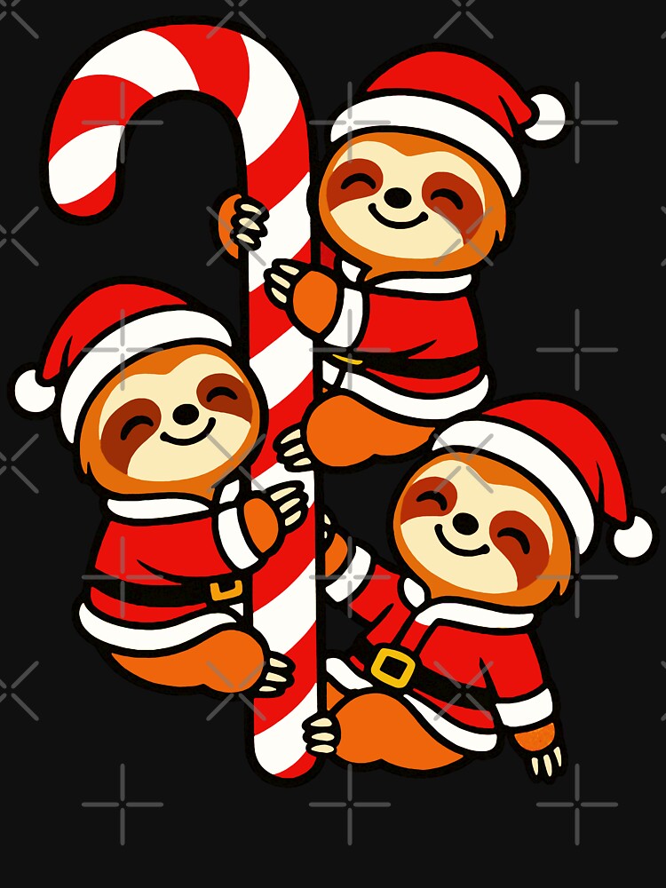 Santa Sloths Christmas Candy Cane by plushism