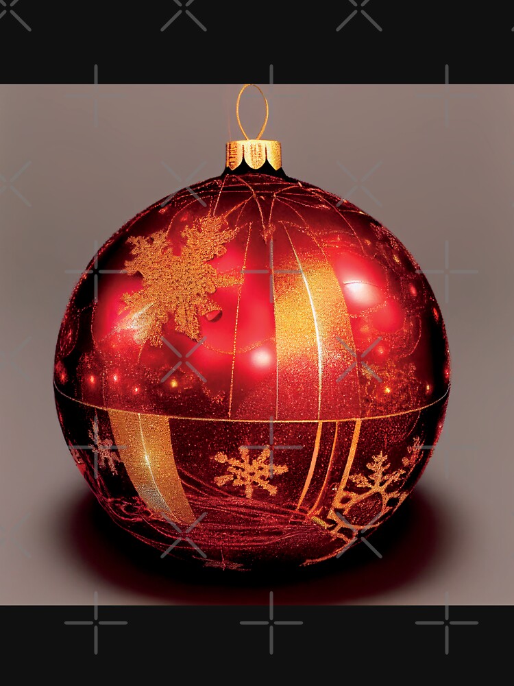 a red and gold christmas ornament with snowflakes by DesignAtYO