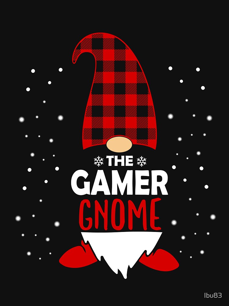 Christmas Gamer Gnome Red Plaid Gift by Ibu83