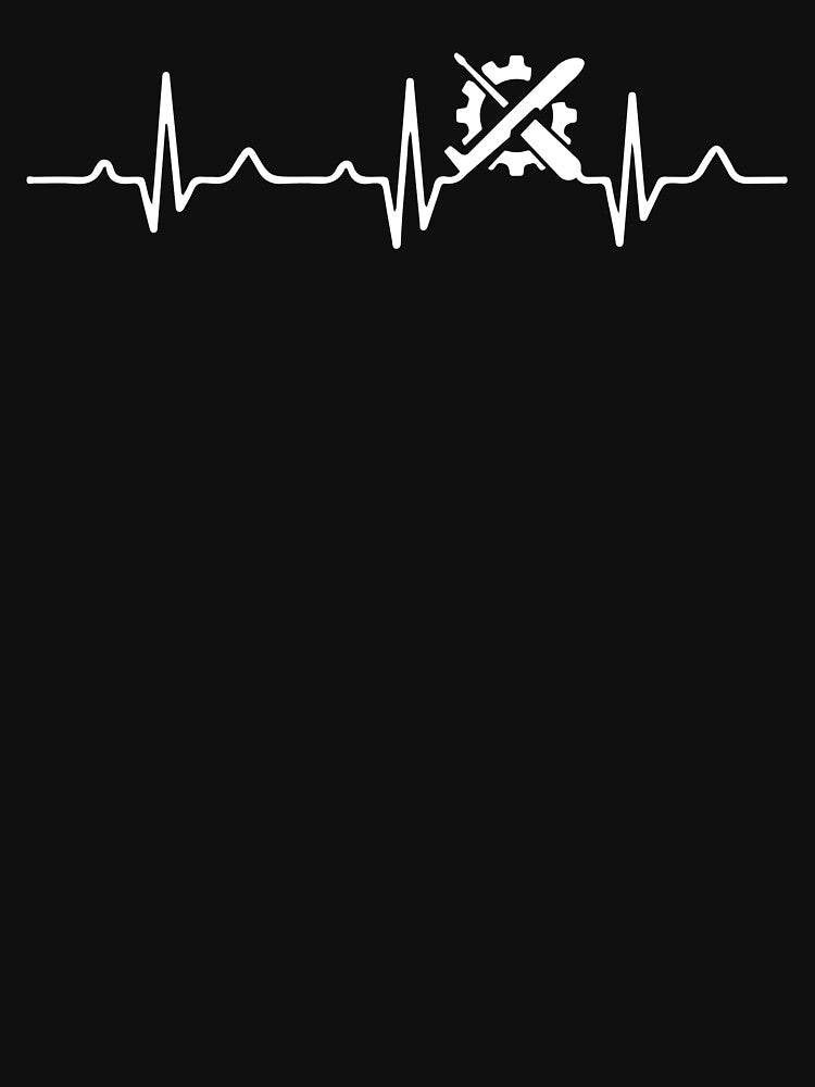 Aircraft Mechanic Heartbeat EKG Heart Rate: Funny Aviation Mechanic Gift by Adexyl