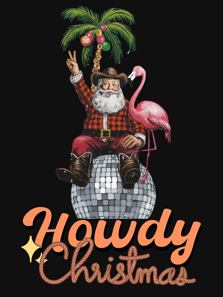 Western Merry Christmas, Howdy Christmas, SANTA COWBOY STICKER by inkfluenceart