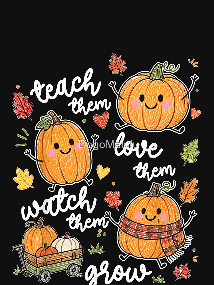 Teach Them Love Them Watch Them Grow Pumpkin Fall Teacher by DogoMalulu
