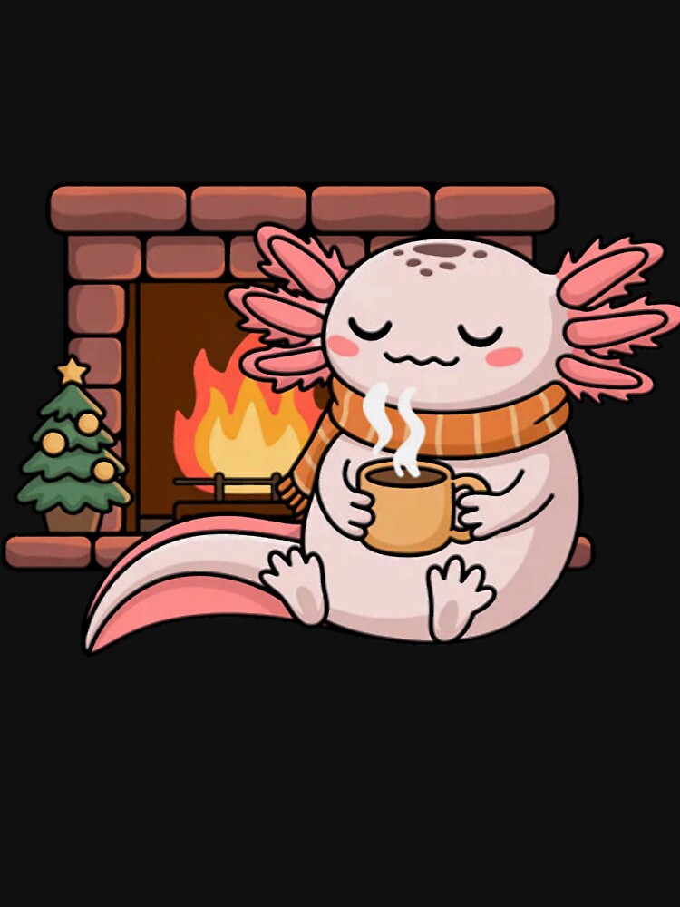 Cozy Christmas Axolotl Fireplace Holiday by CraftyCuttable
