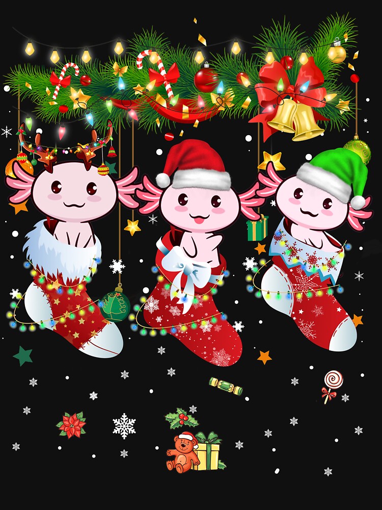 Axolotl Socks Christmas Light Funny Family Xmas Gifts by Twan-Pas31