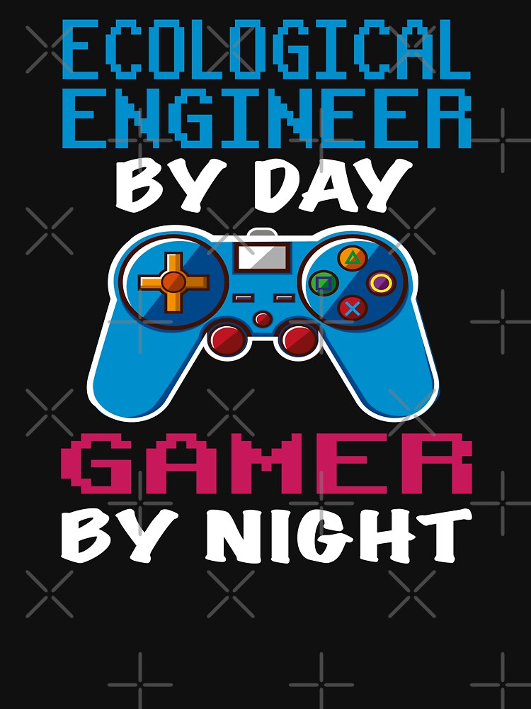 Ecological engineer Gift shirt, Ecological engineer Dad Husband Boyfriend Gift, Funny Ecological engineer by day Gamer By night christmas Birthday Gift Idea by xlnv