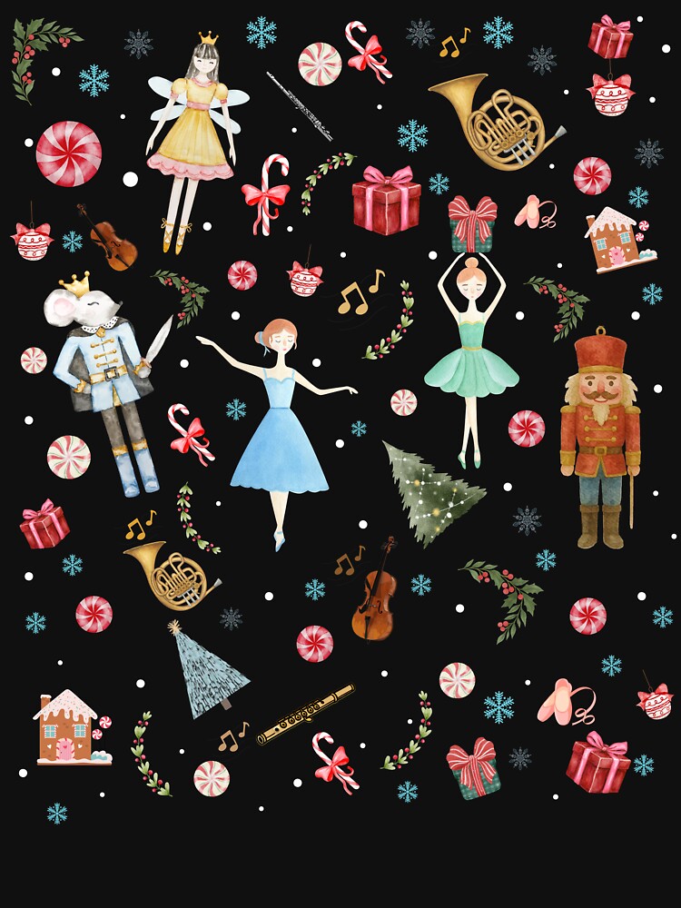 Nutcracker Ballet | Magical Winter Ballet Pattern – Fairy, Princess & Dancers Seamless by flexxtees