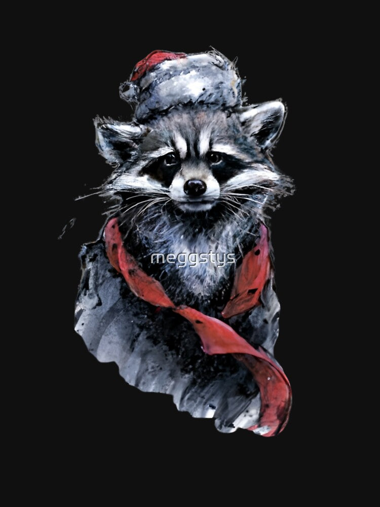 Merry Christmas Raccoon: Retro Love by Blink Art Studio