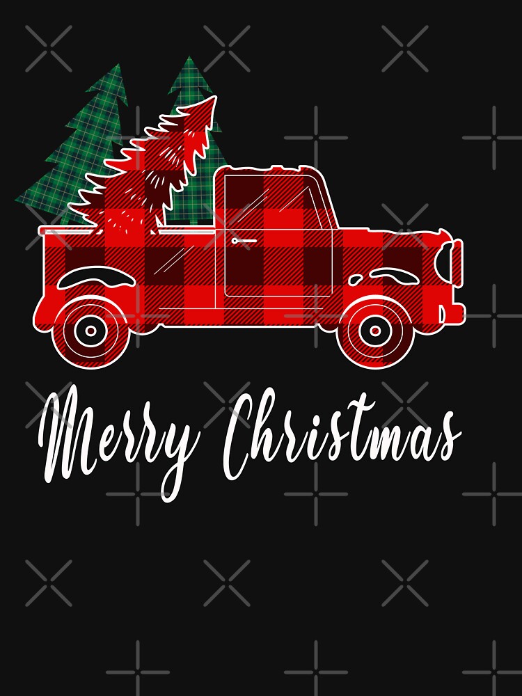 Merry christmas truck plaid buffalo by binly123