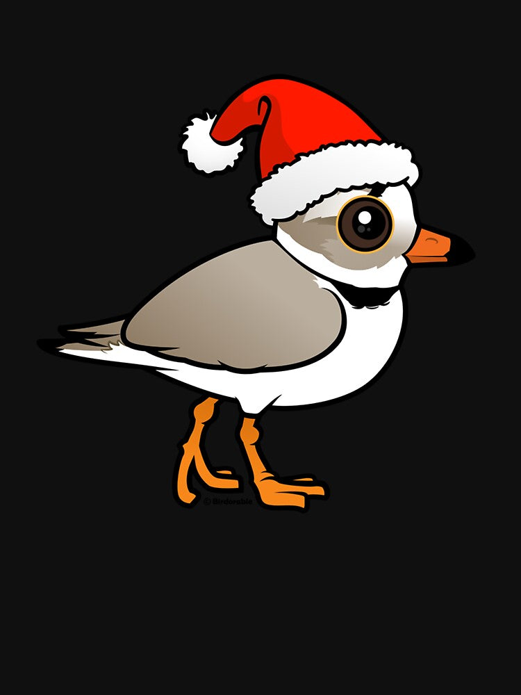 Cute Cartoon Piping Plover Santa Claus Christmas Gift Idea Long Sleeve T-Shirt by BohlenAhren