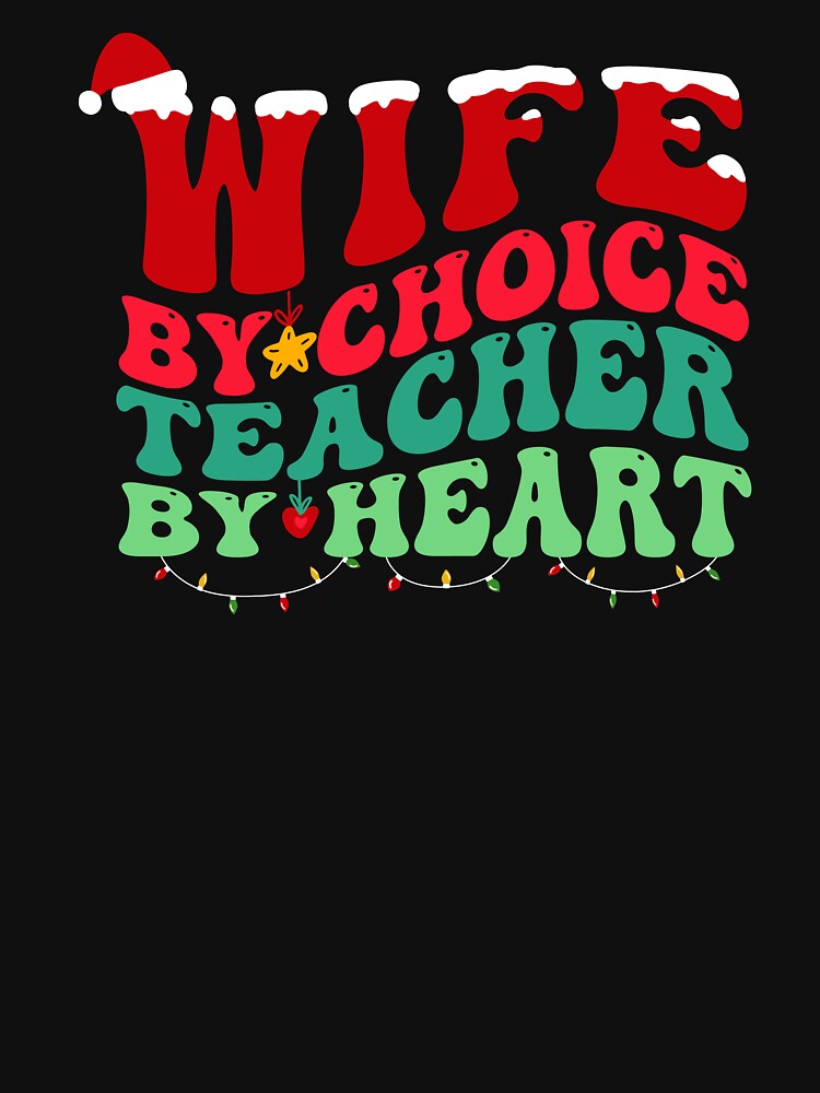 Teacher Wife Christmas Xmas Groovy Teaching by aymanehammi