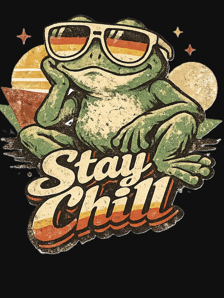 Vintage Bootleg Frog Stay Chill Retro Aesthetic Funny Frog Design by EventDrop
