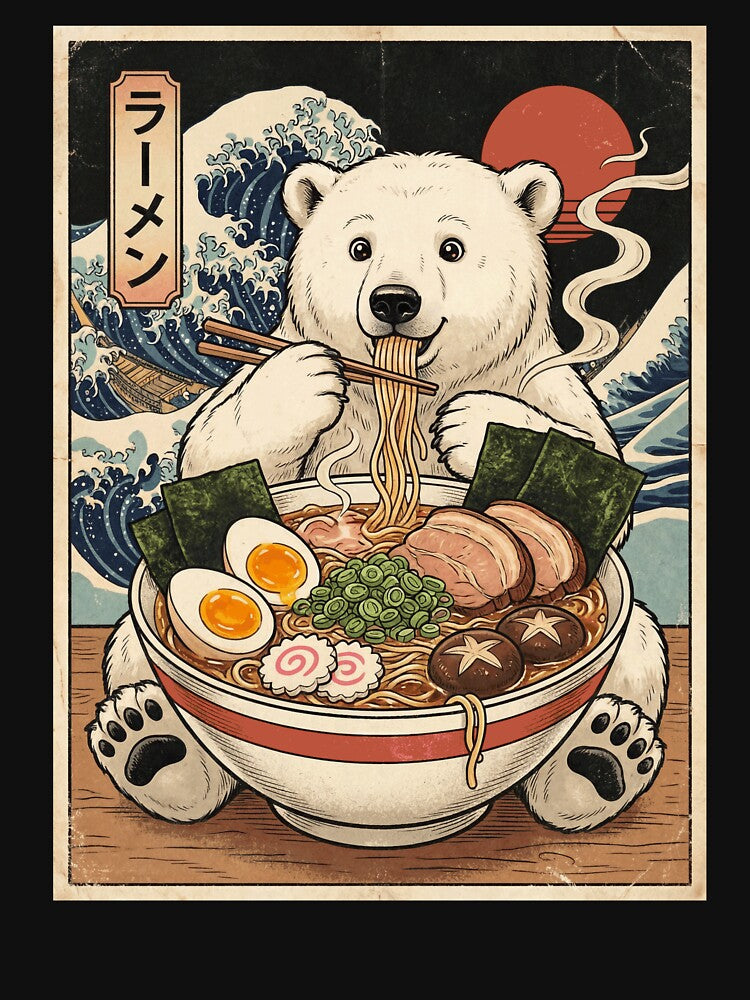 Vintage Polar Bear Ramen Japanese Kawaii Anime Animal Lover by TerryConnells