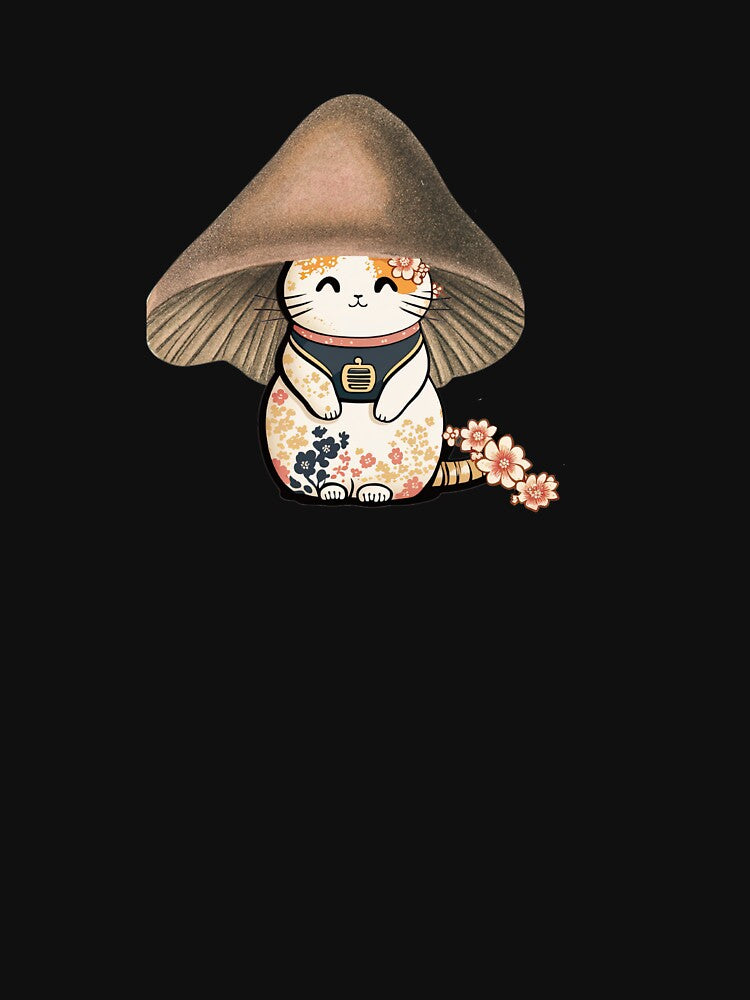 Kawaii Cat Mushroom Hat Aesthetic by onthemovedesign