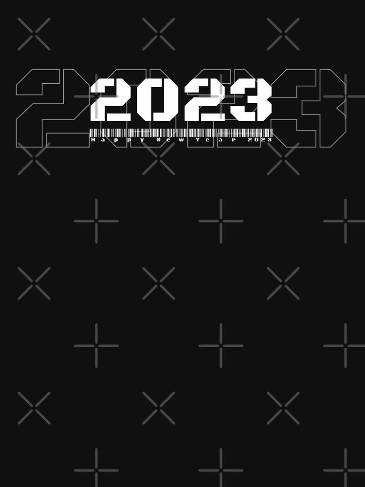2023 Happy New Year Black and white can be worn to celebrate the new year as a family. party among friends Put on a group trip. by P-De-Design