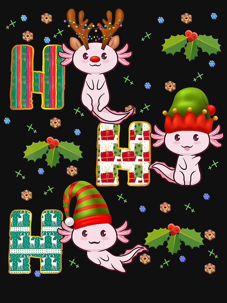 Axolotl Ho Ho Ho Merry Christmas Xmas Novelty by SethFrancis37