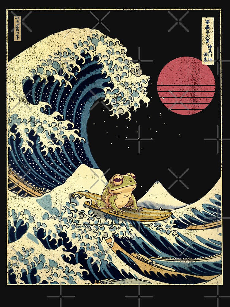 Frog Kanagawa Japanese Surfing Wave by rafaeltto