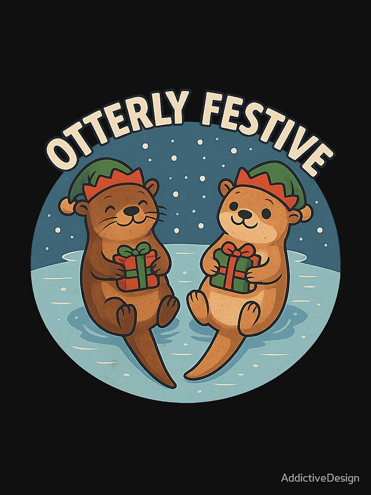 Otterly Festive – Cute Otter Christmas Shirt for Animal Lovers and Pun Fans by AddictiveDesign